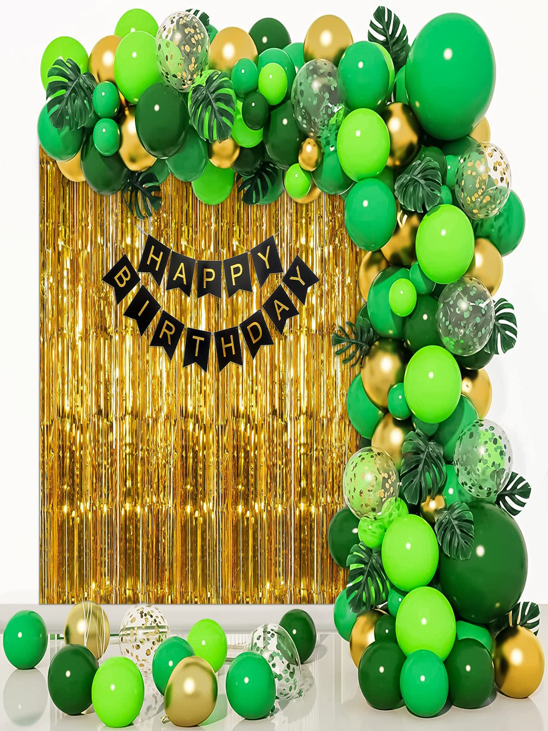 Special You 72-Pcs Green Theme Birthday DecorationKit