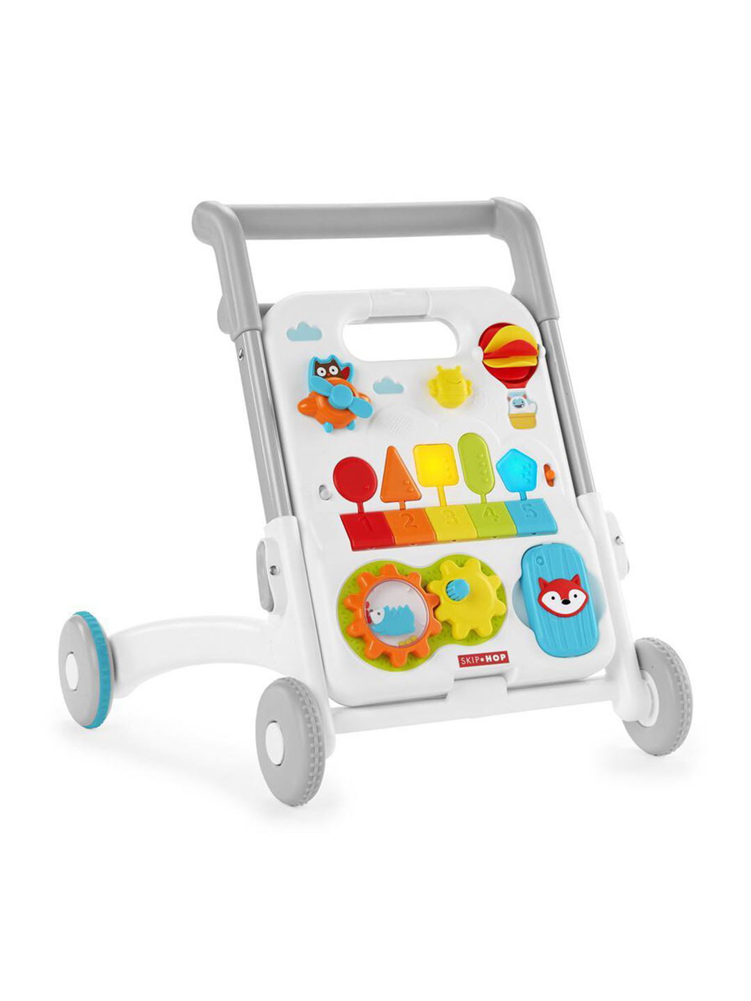 SKIP HOP 4-in-1 Baby Activity Walker with 40+ Sounds, Lights, Convertible Toy Cart