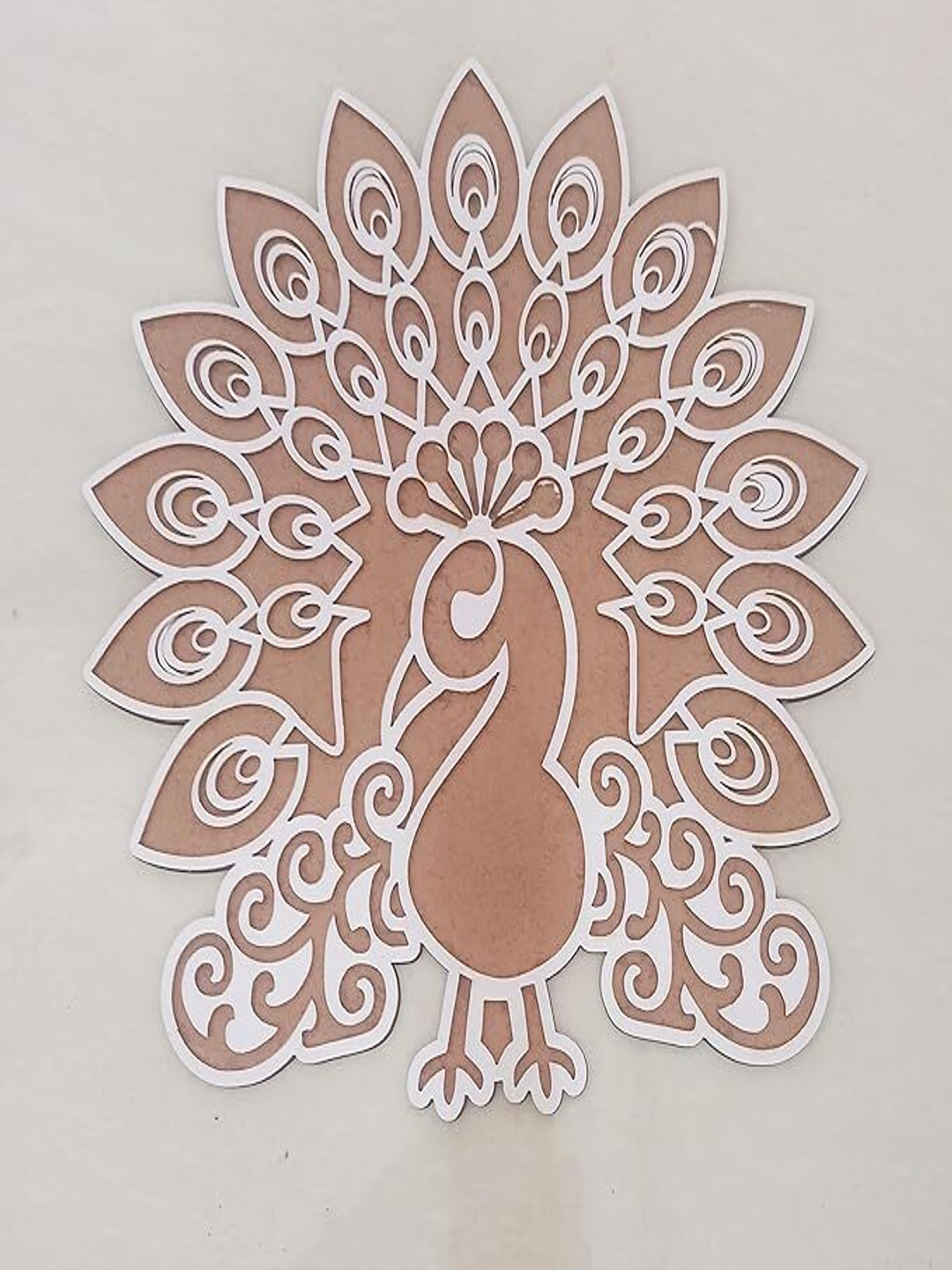Special You Brown Peacock Rangoli Stencil Festive Decor