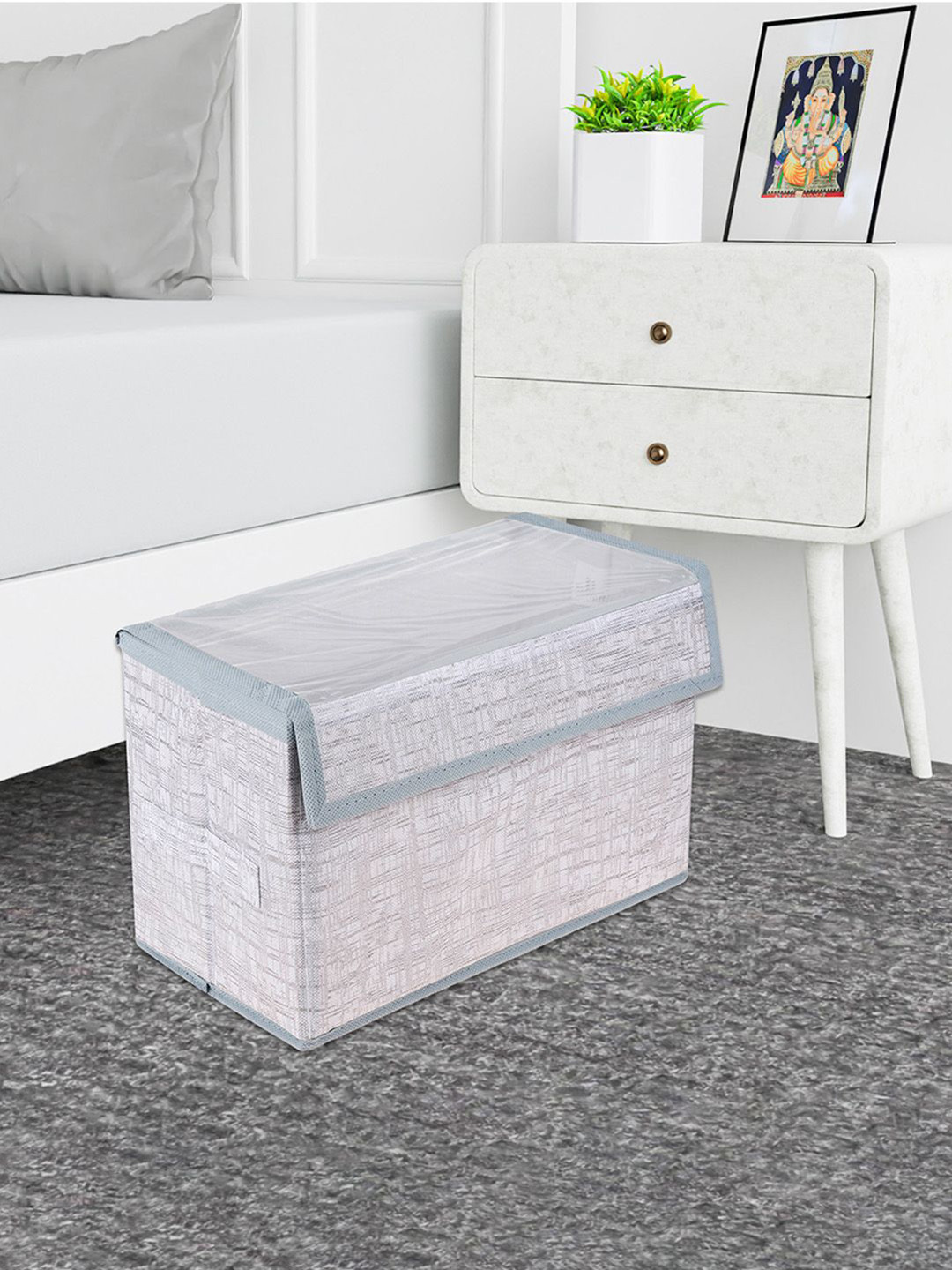 Kuber Industries Grey  RegularStorage Box with Handle