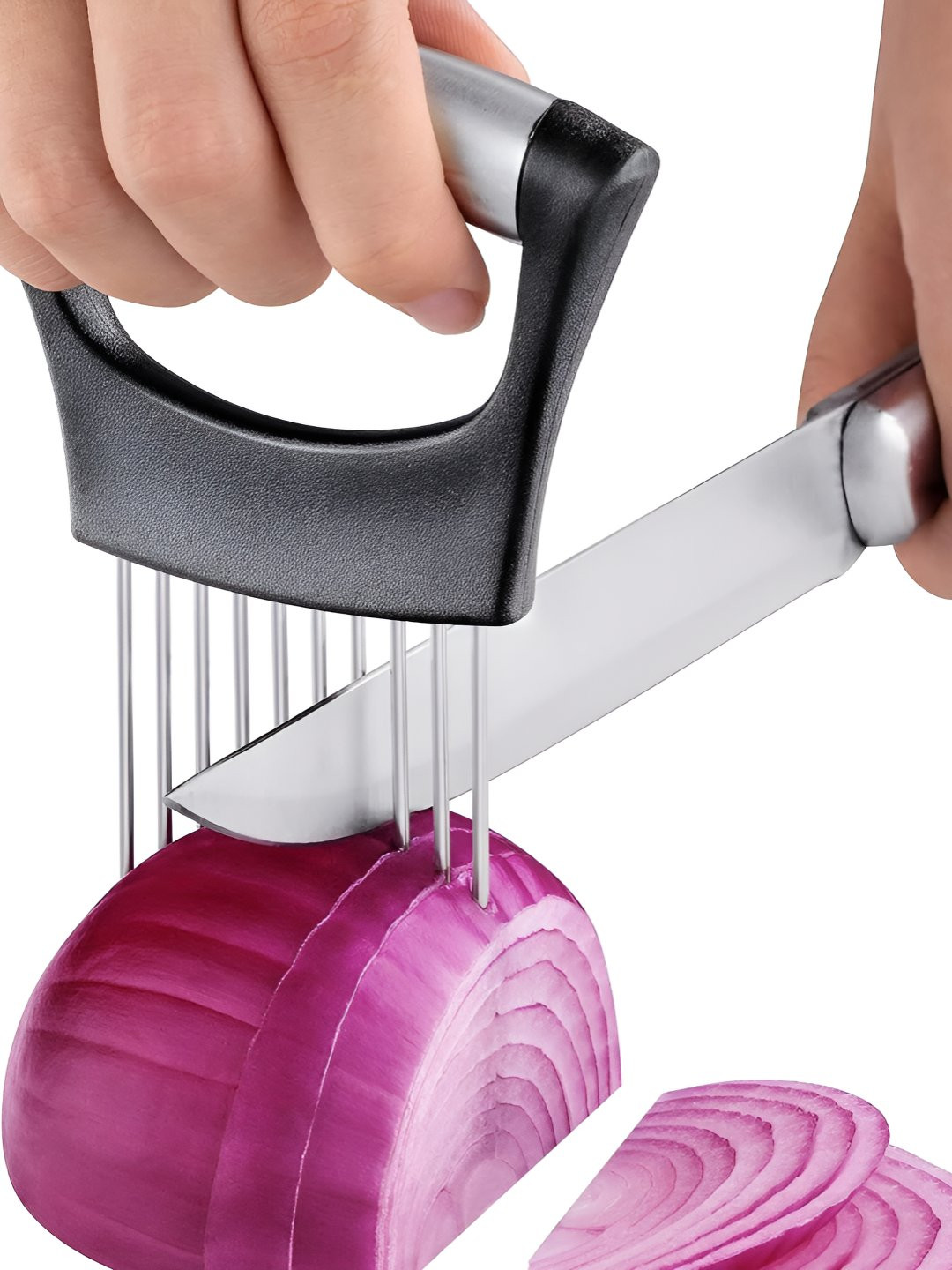 Baskety Grey And Black Slicing Onion Holder