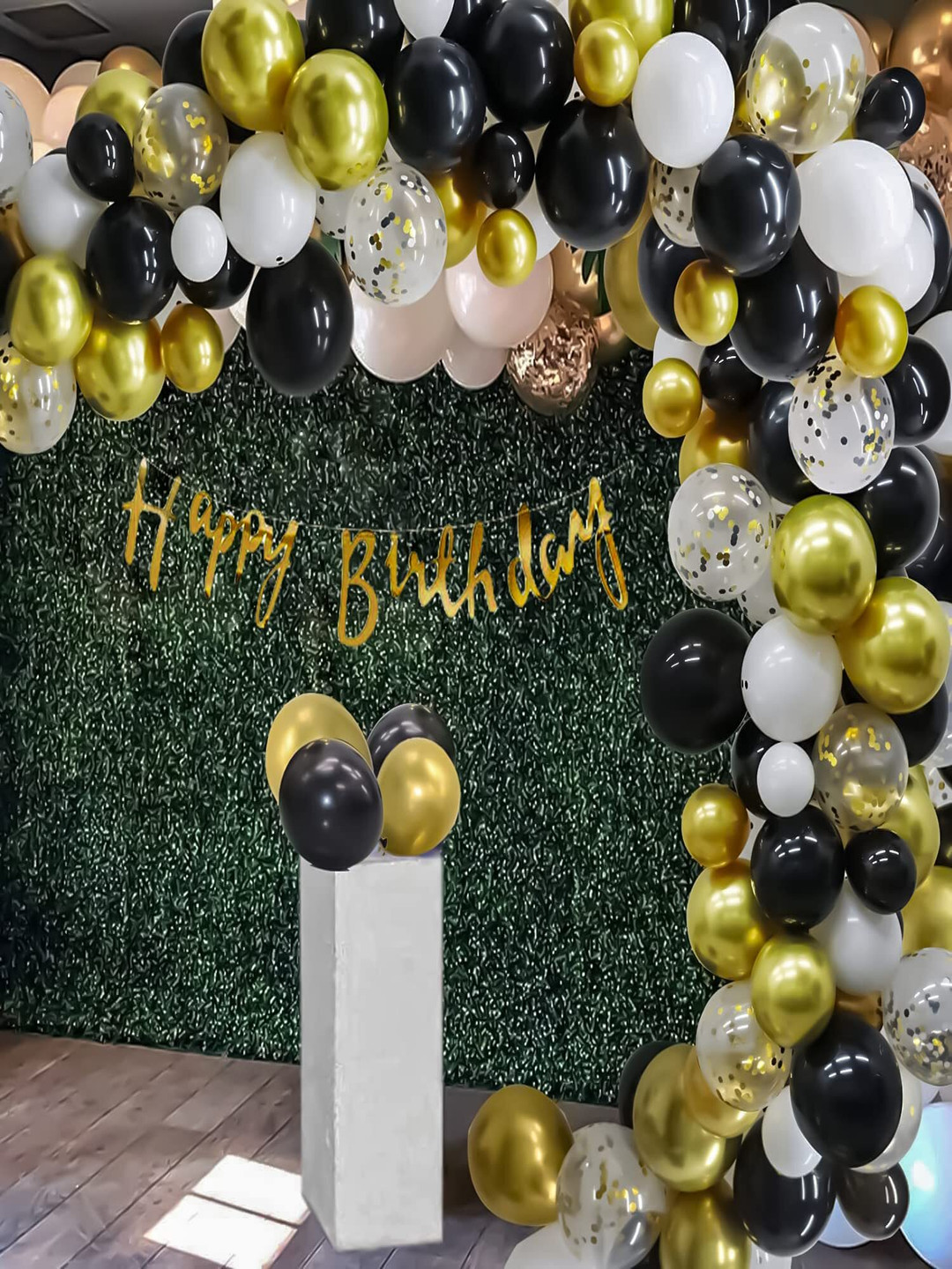 Special You 67 Pcs White & Black Balloons Birthday Decor