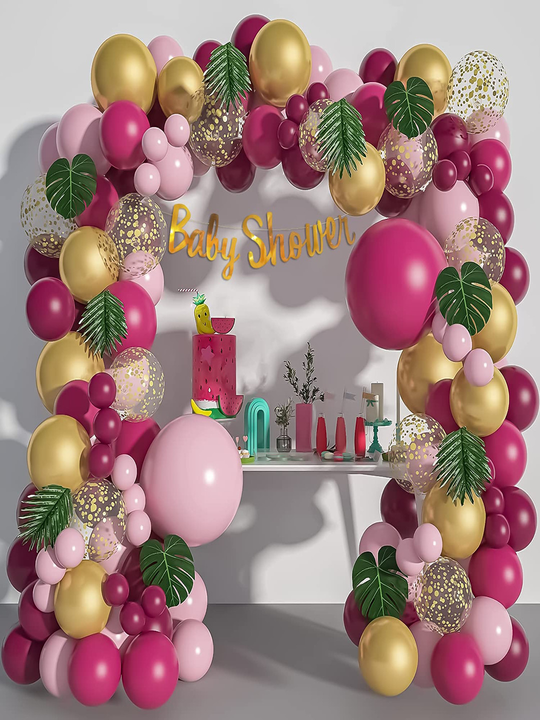 Special You 67-Pcs Pink & Burgundy Balloon Baby Shower Dcor