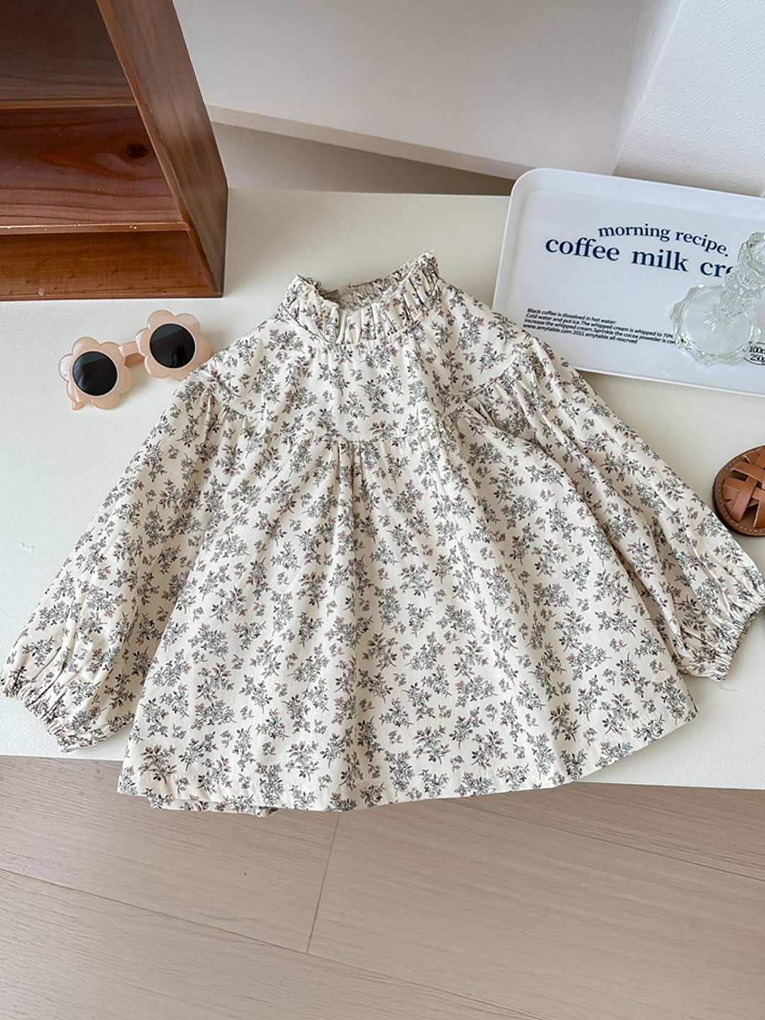 FOREVER FRIDAY Animal Print Bell Sleeve Cotton Top