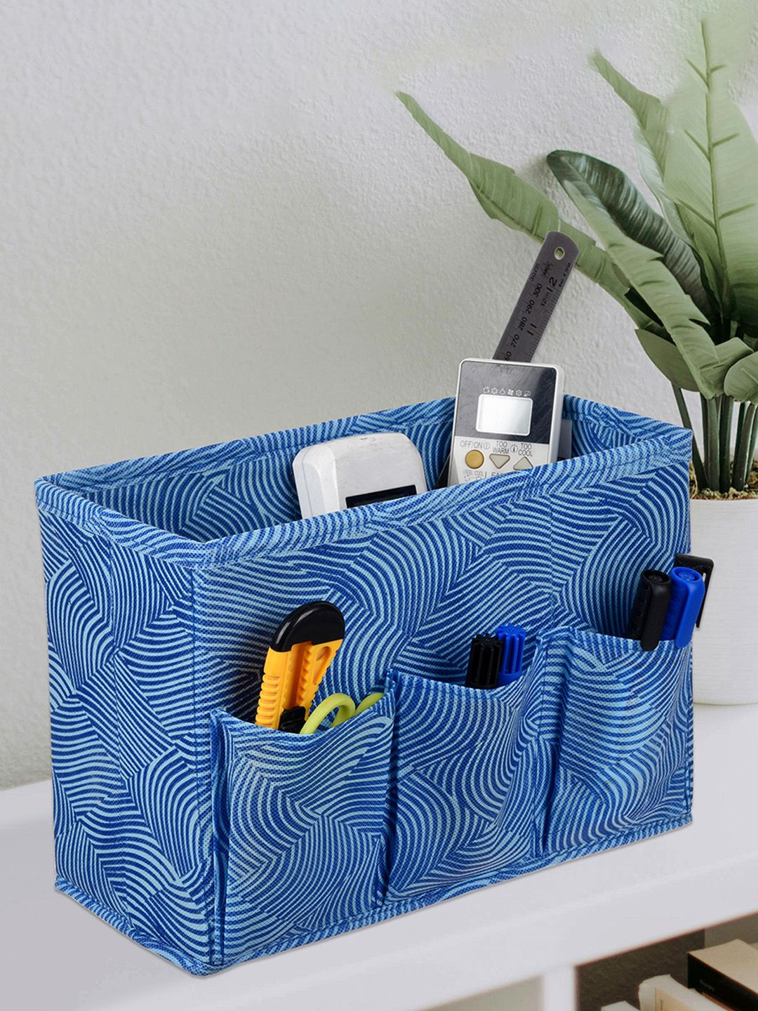 Kuber Industries Blue Regular Desk Organiser