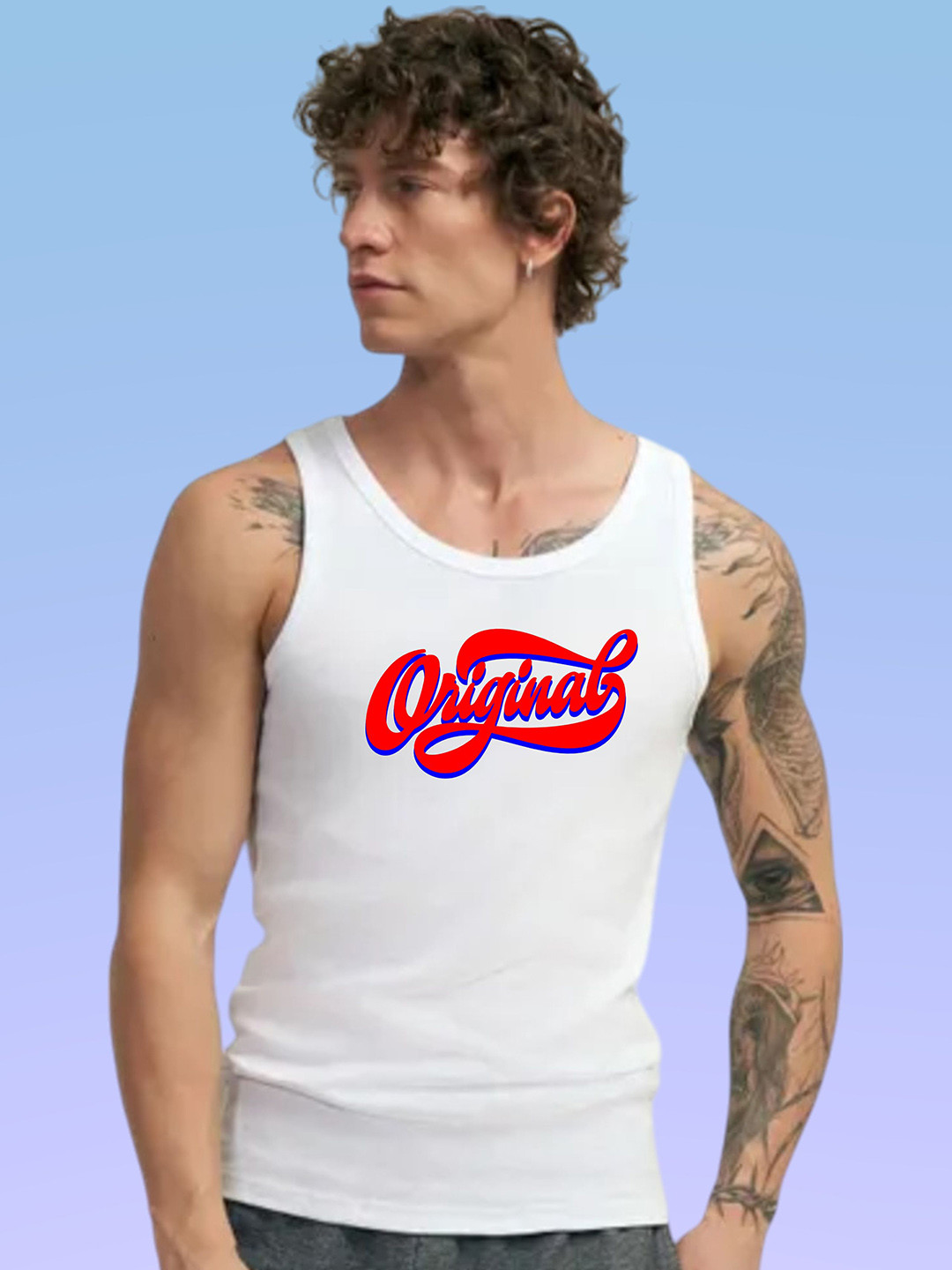 Uniplanet store Printed Cotton Innerwear Vests UVM-ORIGINAL-WHT-S