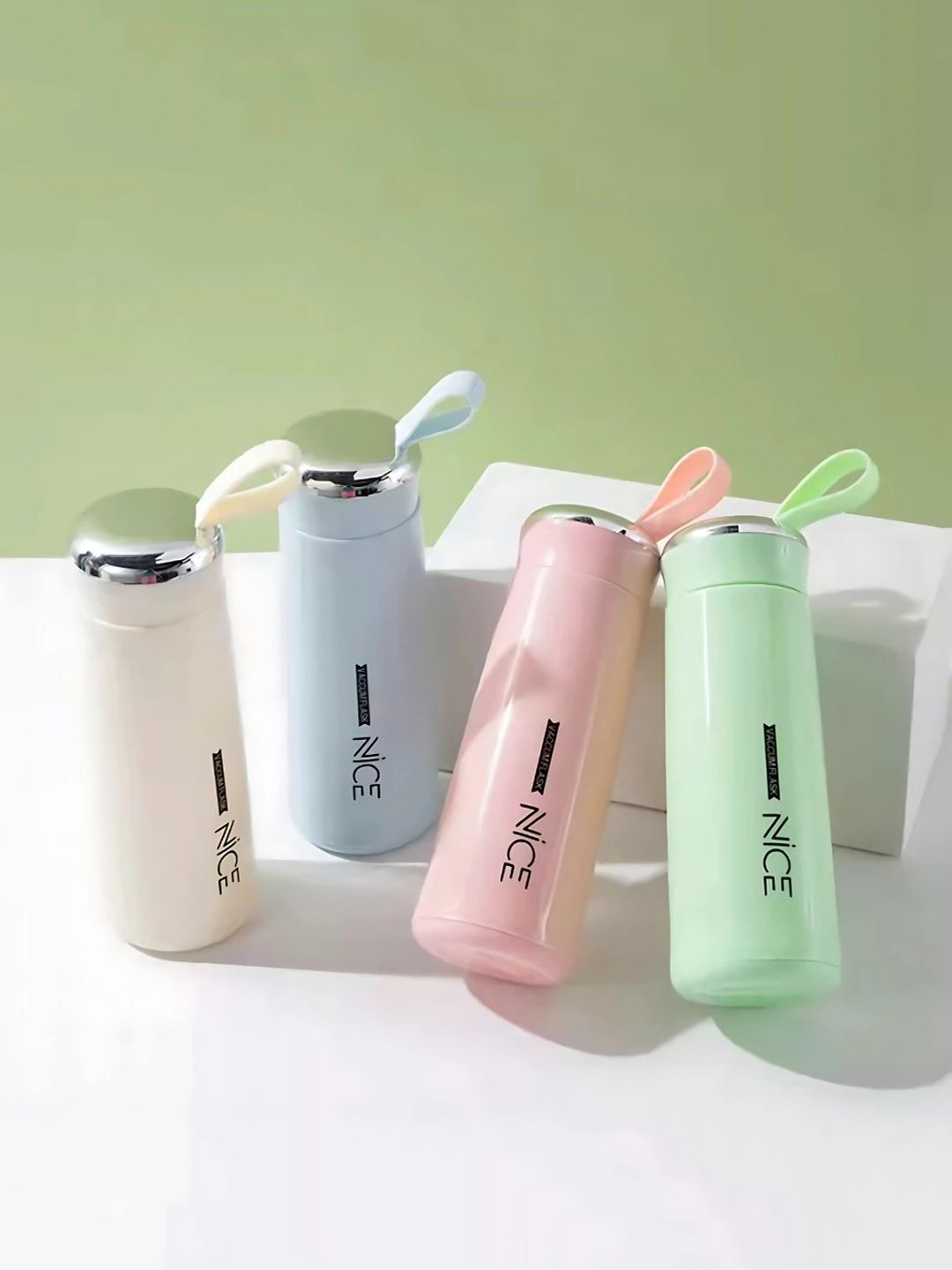 WELOUR Nice Pink Solid Glass Spill Proof 4 Piece Water Bottle - 500ml