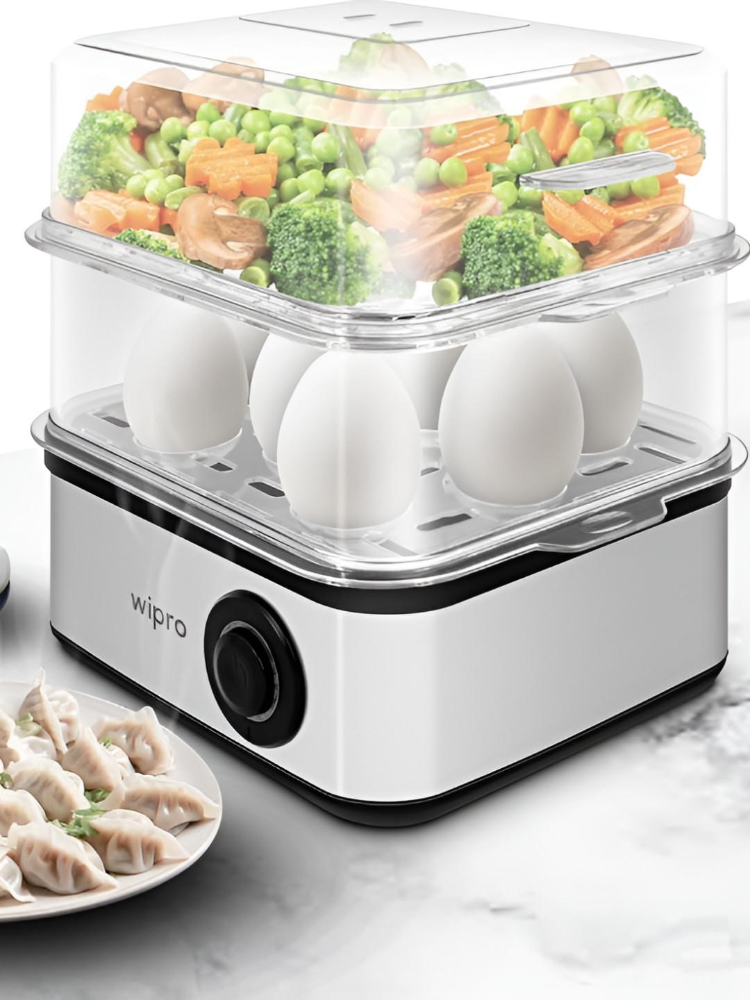 Wipro Elato BE201 Stainless Steel Silver-Toned 4 In 1 Multicooker 500 Watt Egg Boiler