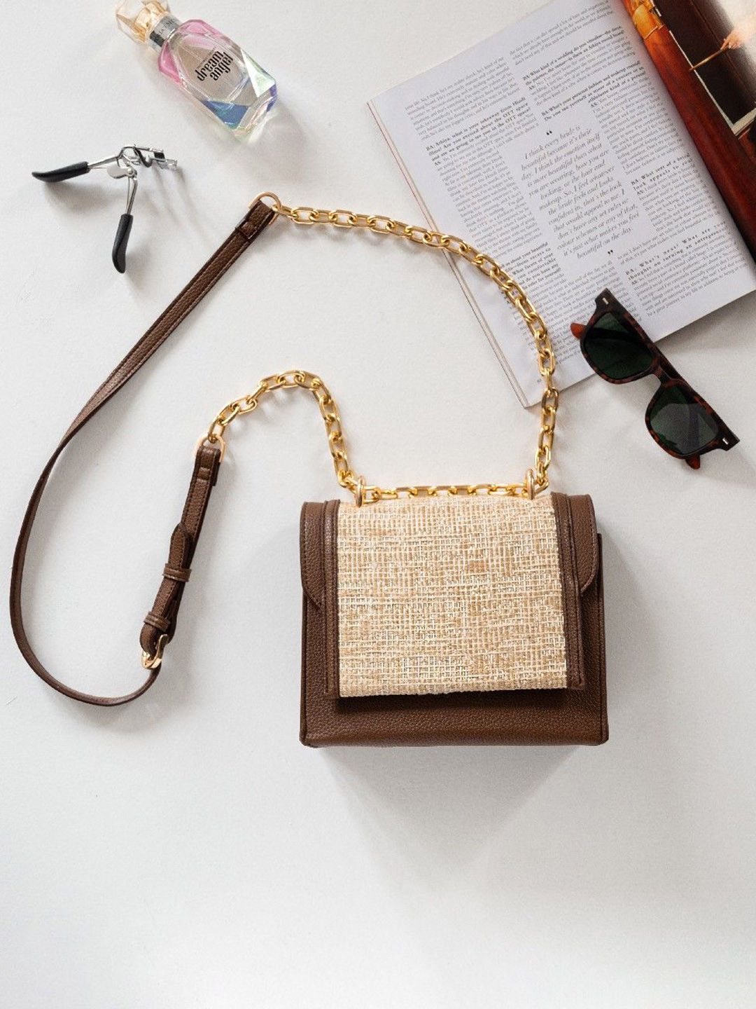 Suave Bags Embellished Structured Handheld Bag with Fringed