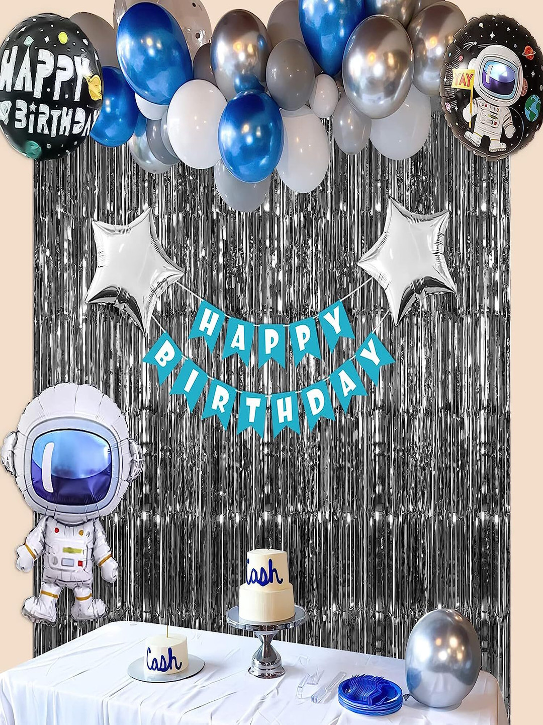 Special You Blue & Grey 39 Pieces Birthday Decor Set