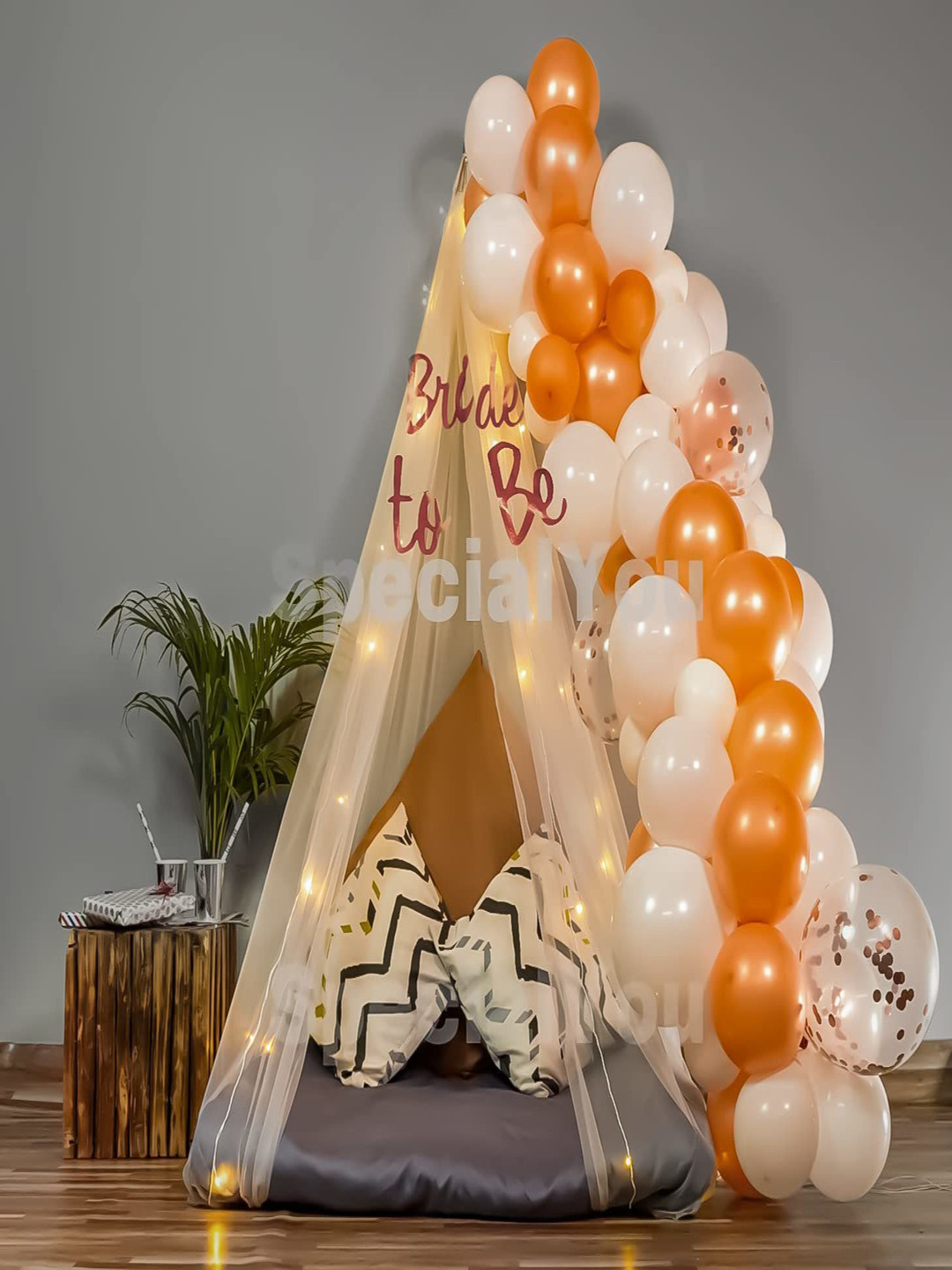 Special You 52-Pcs White & Pink Bride To Be Decoration Items