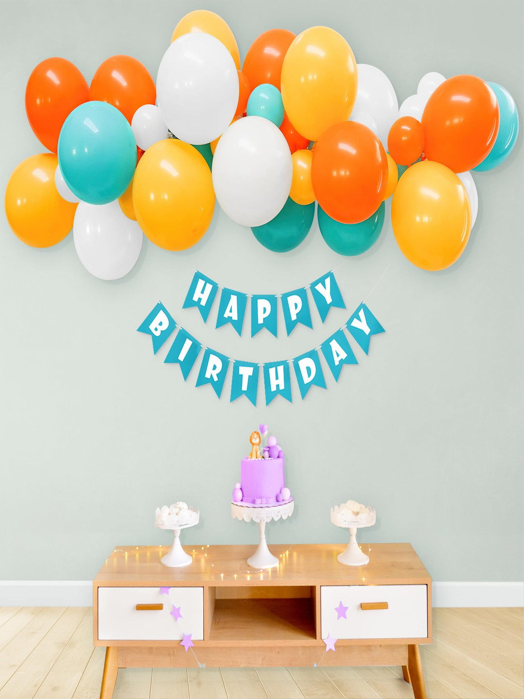 Special You 43Pcs Orange-Colored & White Birthday Decor
