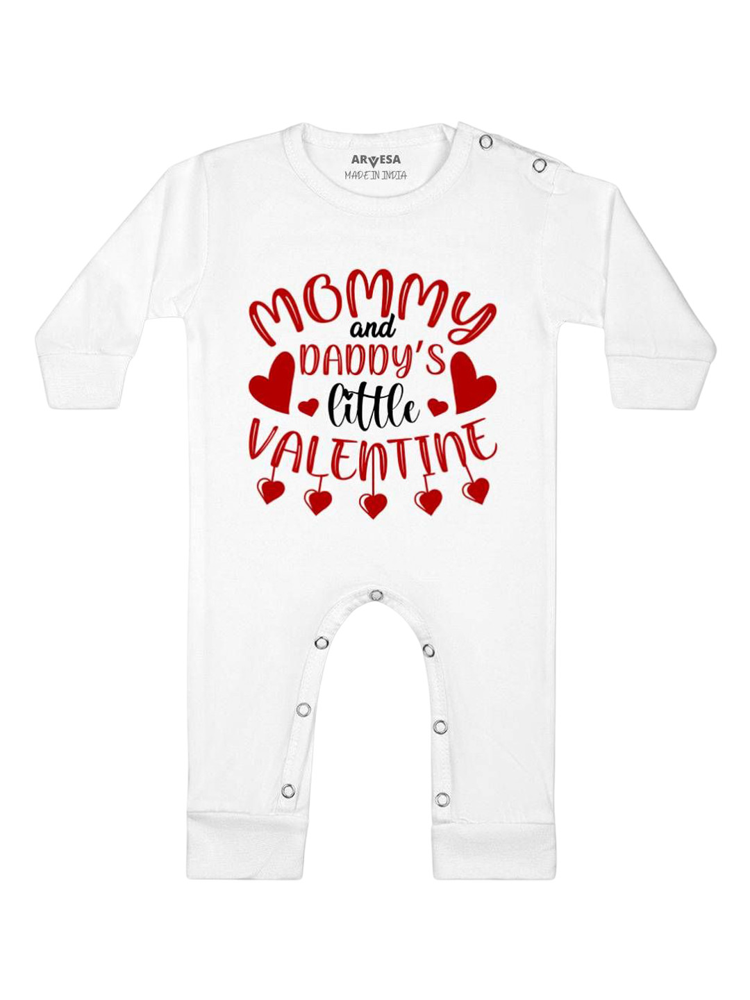 Arvesa Me And Daddy'S Little Valentine Printed Baby Romper
