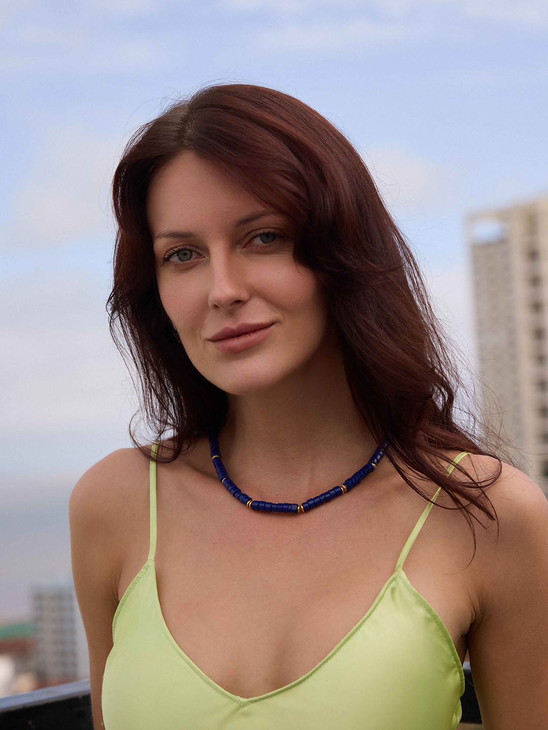 MNSH Gold-Plated Artificial Beaded Statement Bohme Necklace