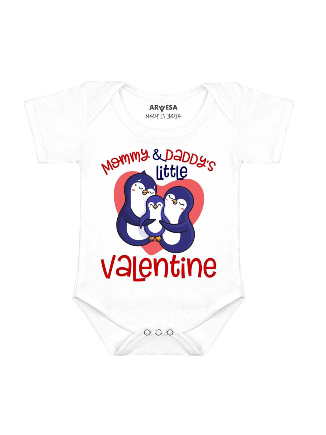 Arvesa Mommy And Daddy Little Valentine Printed Baby Romper