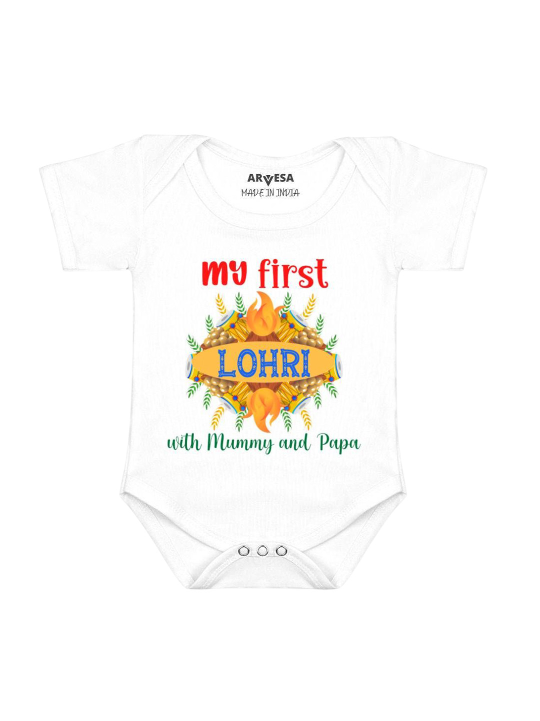Arvesa First Lohri Printed Baby Romper