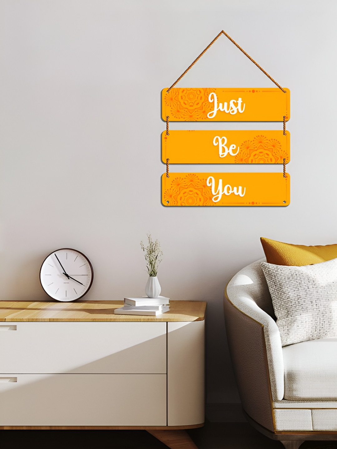 WallDaddy Orange & White Motivational Qoute Printed Wooded Signs And Plaques Wall Decor