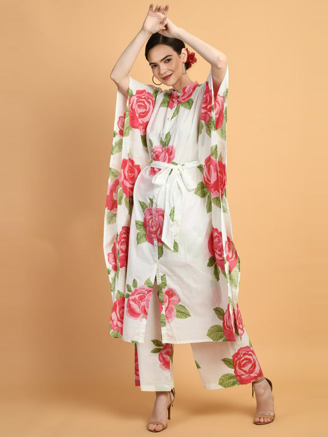 SEEDS OF FUSION Floral Print A-Line Dress