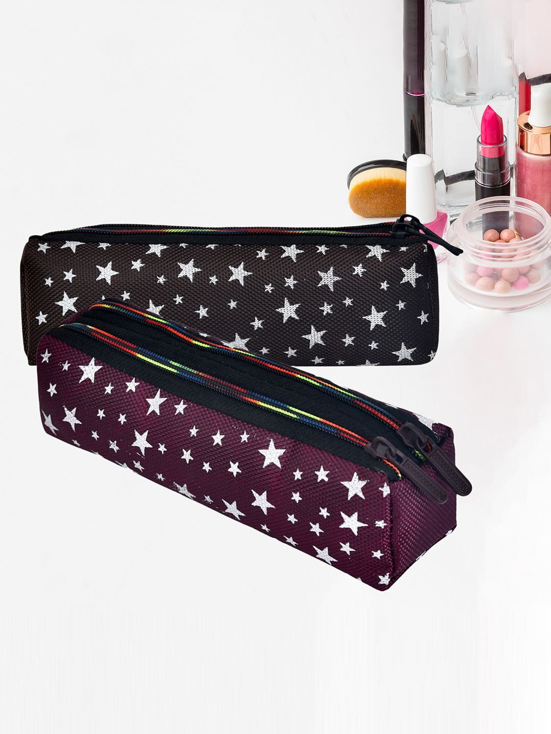 Kuber Industries 2 Pcs Star Printed Make Up Pouch