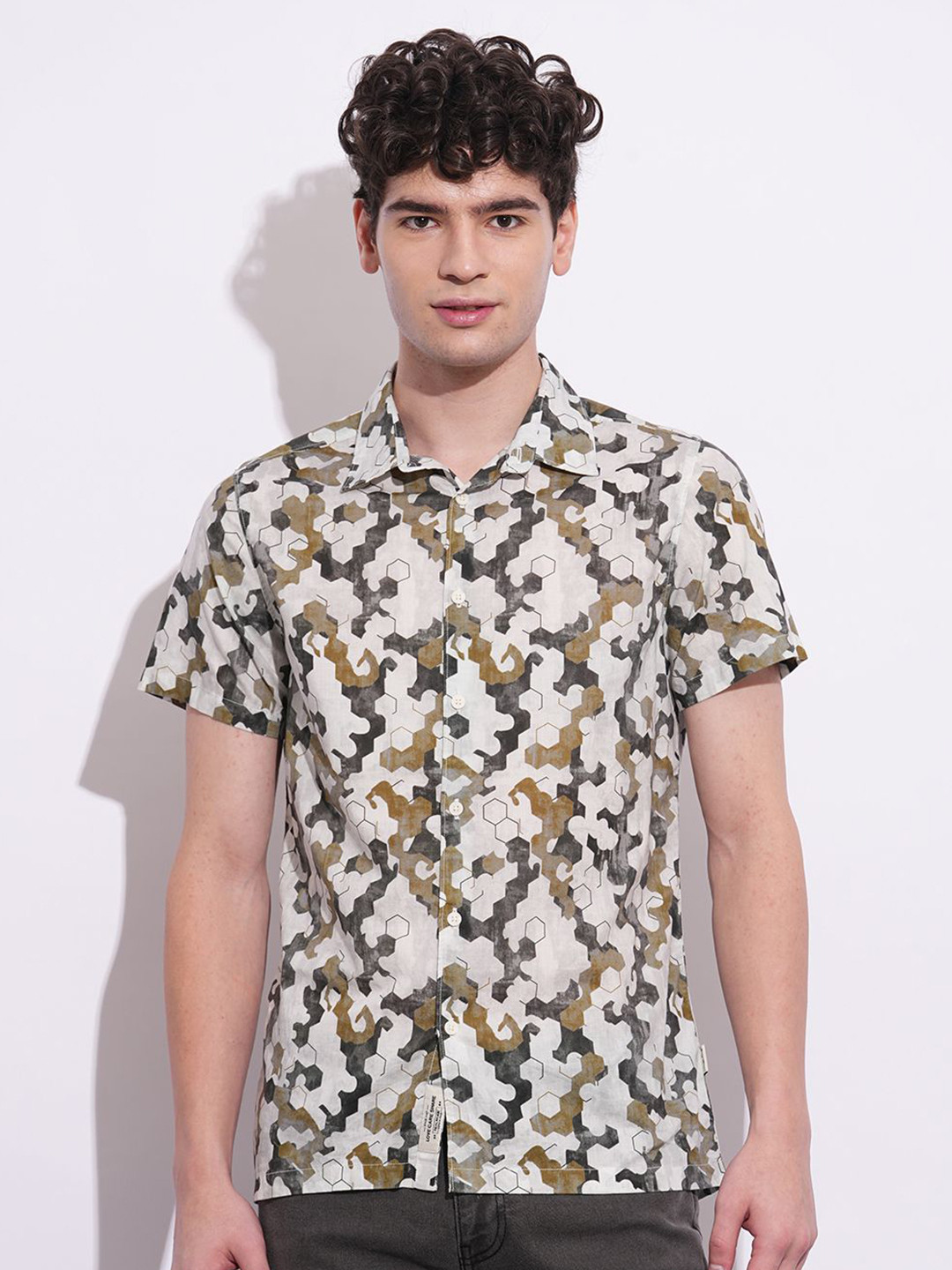 Being Human Men Classic Slim Fit Opaque Printed Casual Shirt