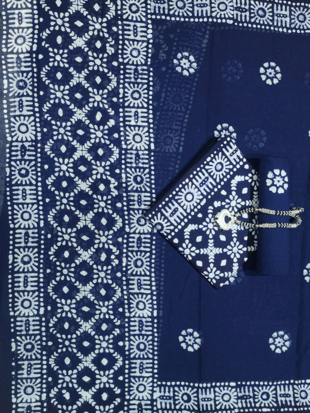 Farooq Dyeing Geometric Printed Pure Cotton Unstitched Dress Material