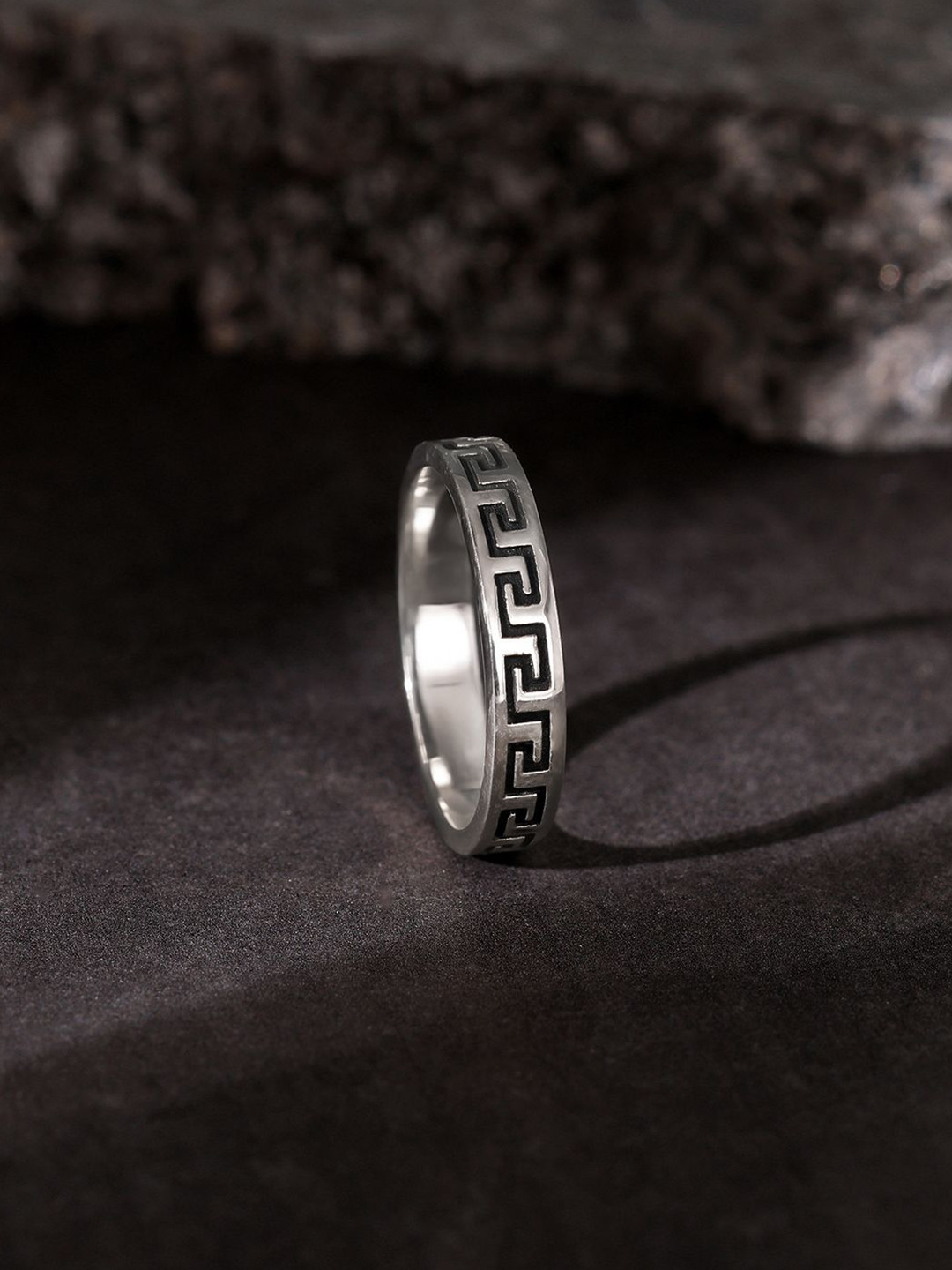 GIVA 925 Silver Oxidised Mystique Ring For Him