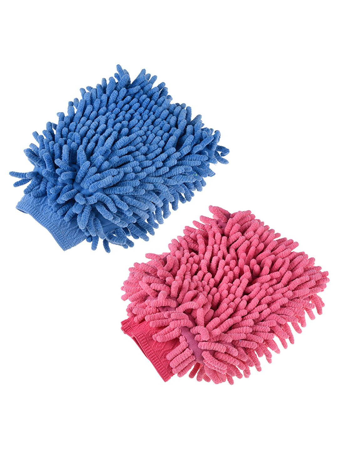 Kuber Industries Pink & Blue 2 Pieces Microfiber 50 GSM Cleaning Cloths