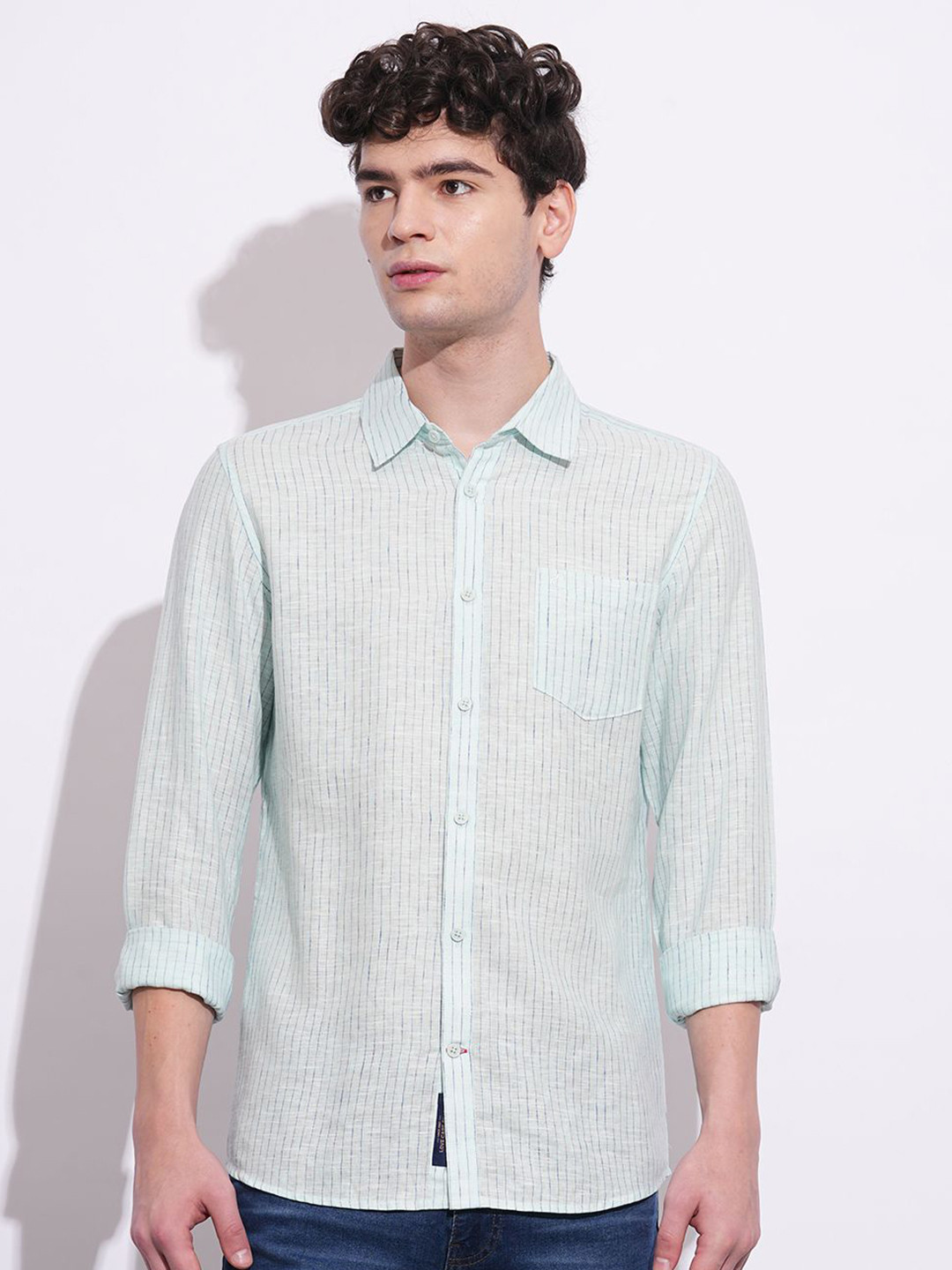 Being Human Men Classic Pinstripes Opaque Striped Casual Shirt