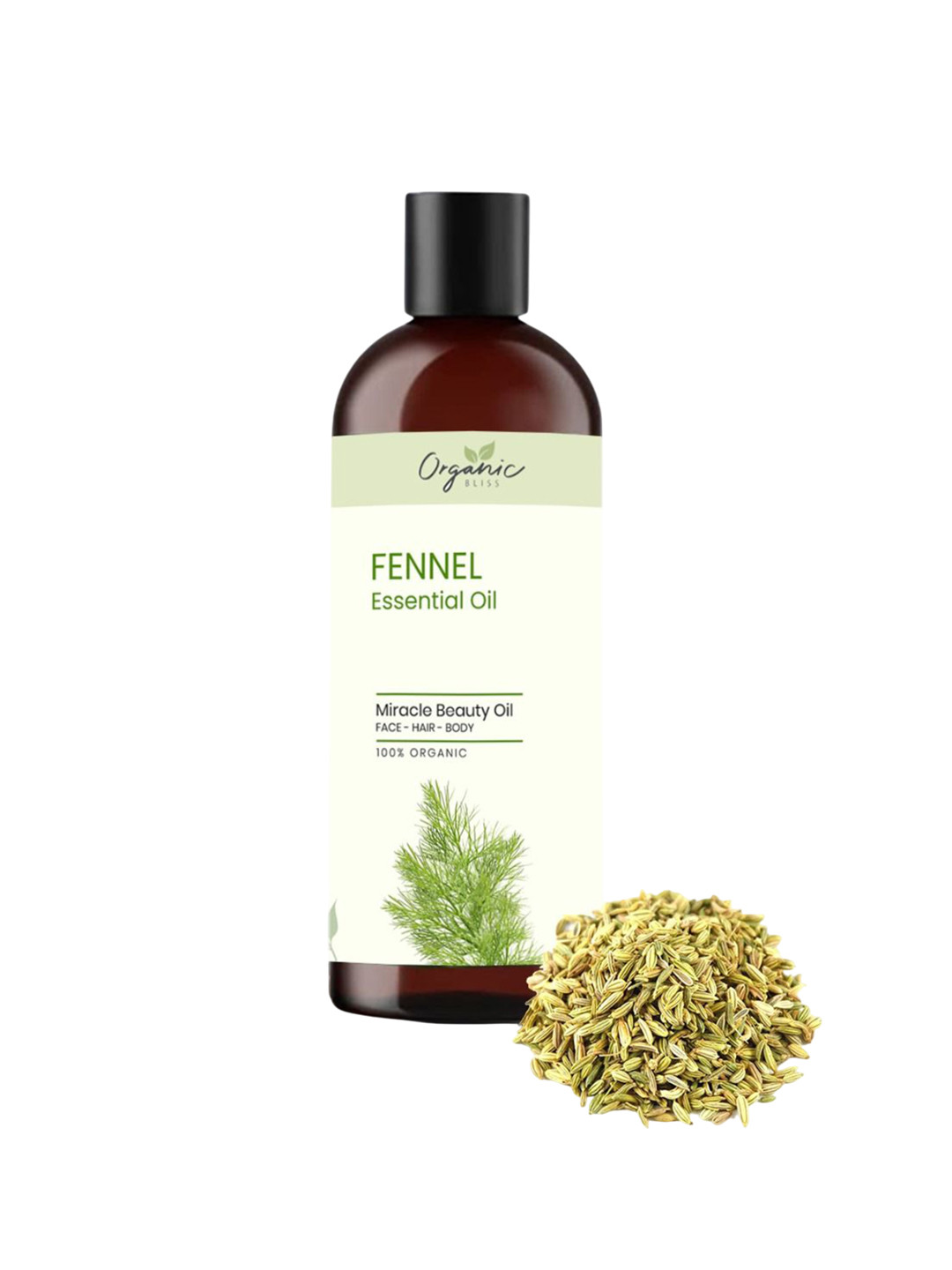 Organic Bliss Fennel Essential Beauty Massage Oil For Face Hair & Body - 50 ml