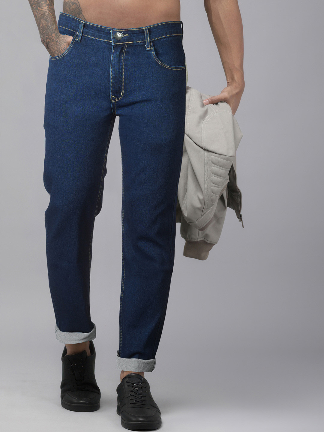 RIG BONE Men Comfort Relaxed Fit Slash Knee Light Fade Stretchable Jeans