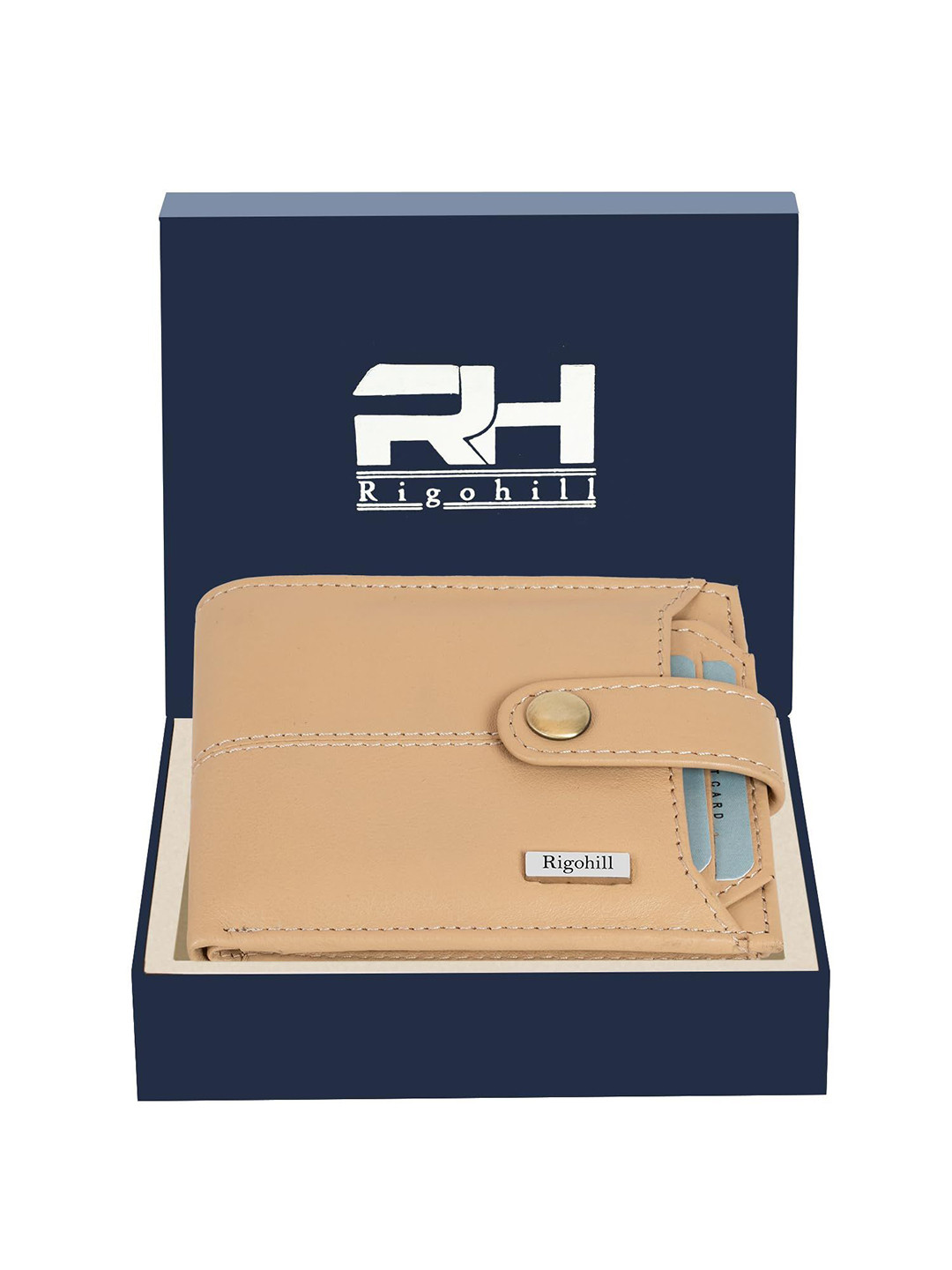 Rigohill Men Doger Dune RFID Protected Leather Two Fold Wallet