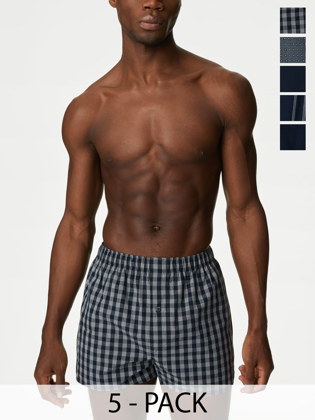 Marks & Spencer 5 Pack Pure Cotton Assorted Woven Boxers