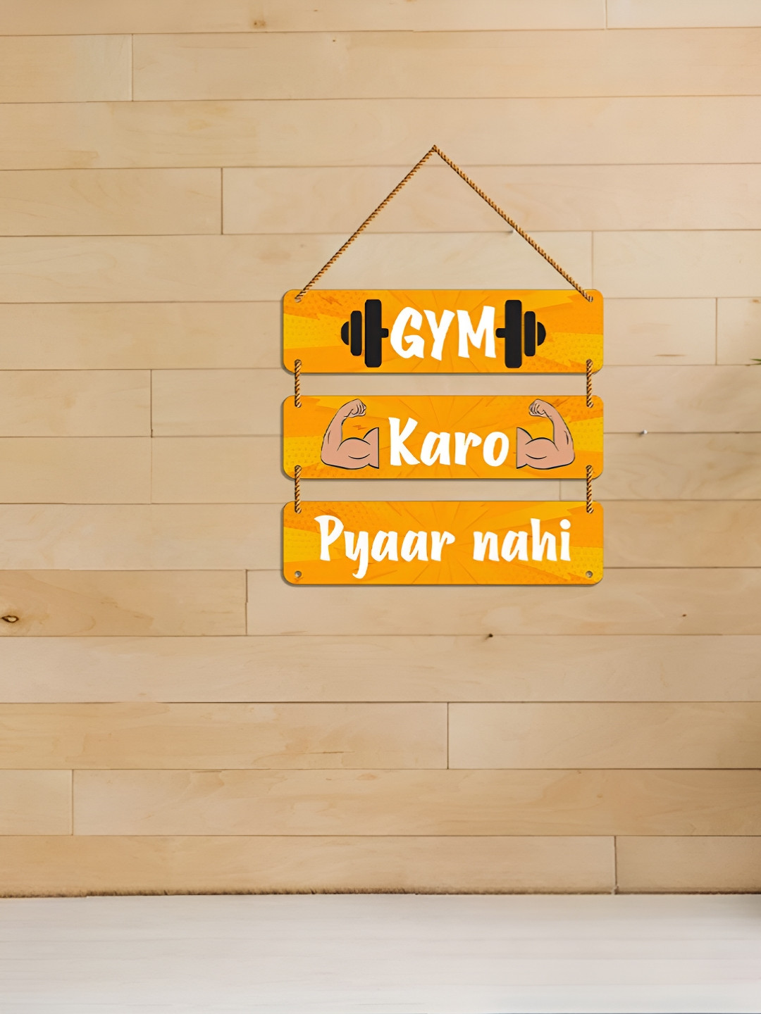 WallDaddy Orange & White Printed Motivational Decoration Wooden Wall Hanging