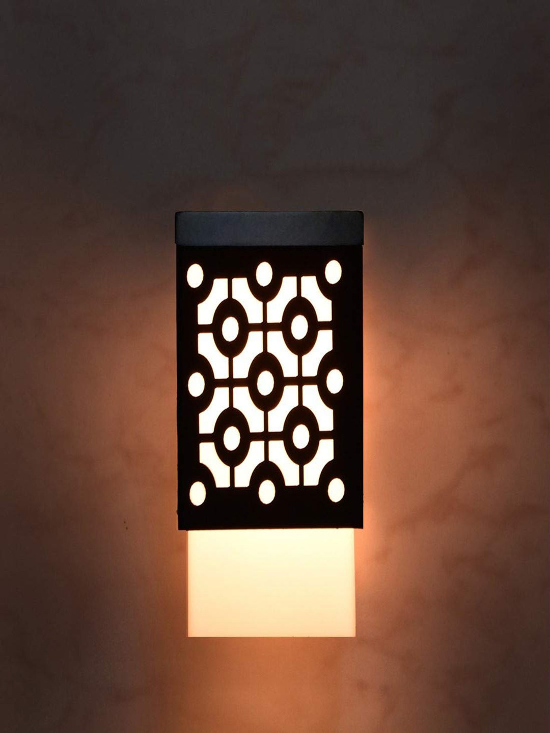 Gojeeva Black & White Textured Wooden Square Shaped Celling Lamp