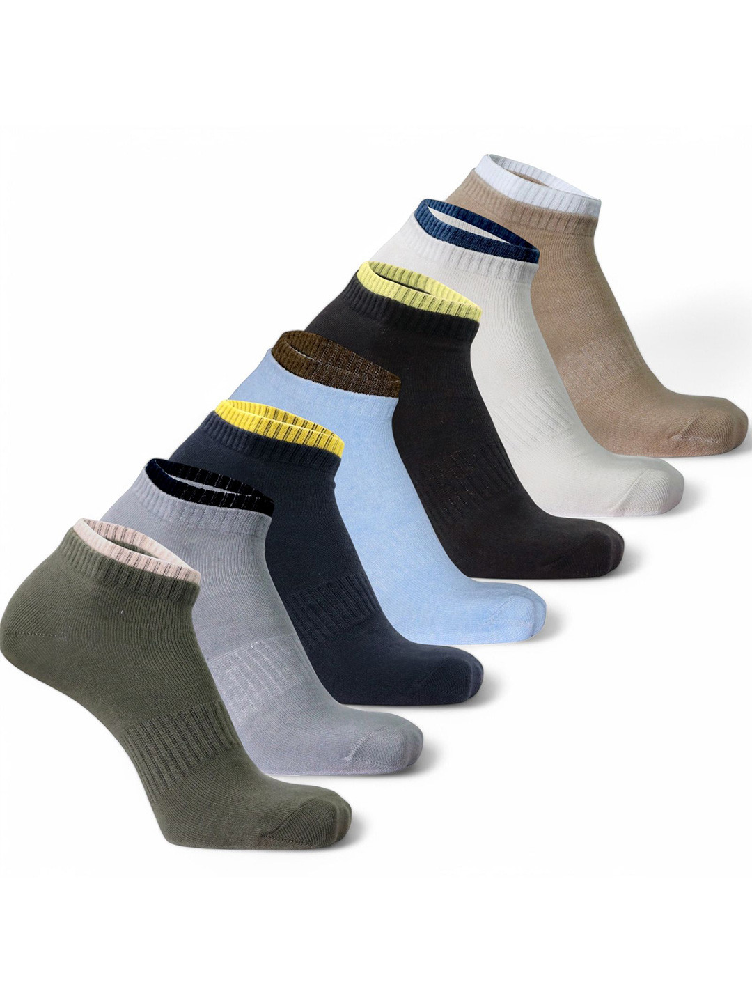 Sockscarving Unisex Pack Of 7 Patterned Ankle Length Socks