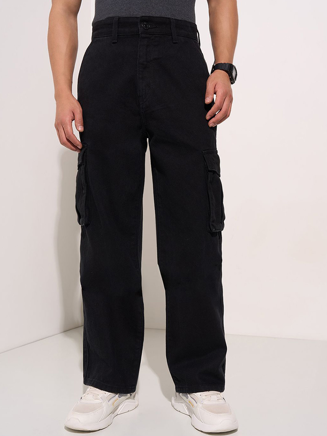 People Men Flared Slash Knee Jeans