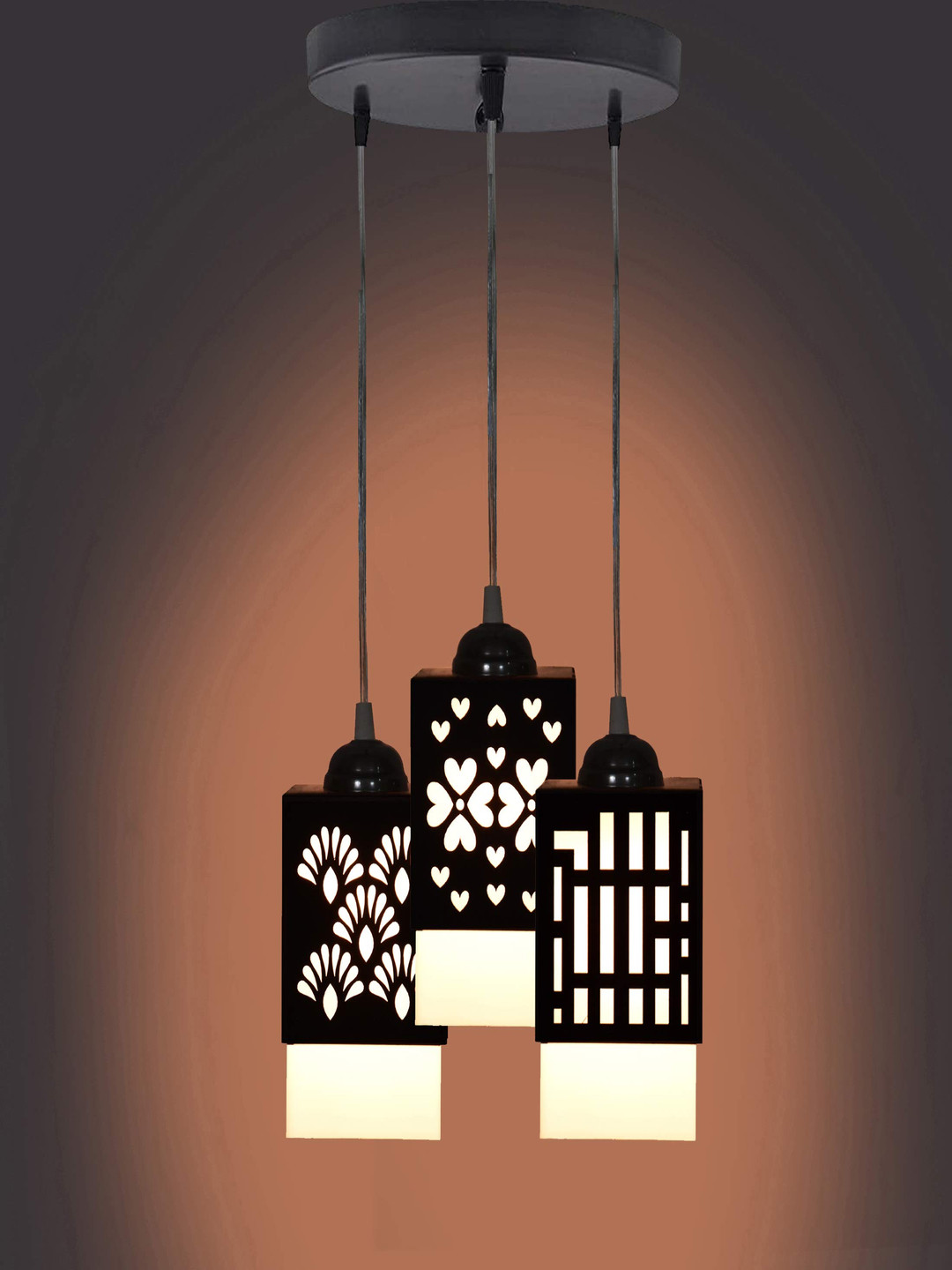 Gojeeva Black and White Textured Wooden Contemporary Square Shaped Wall Lamp