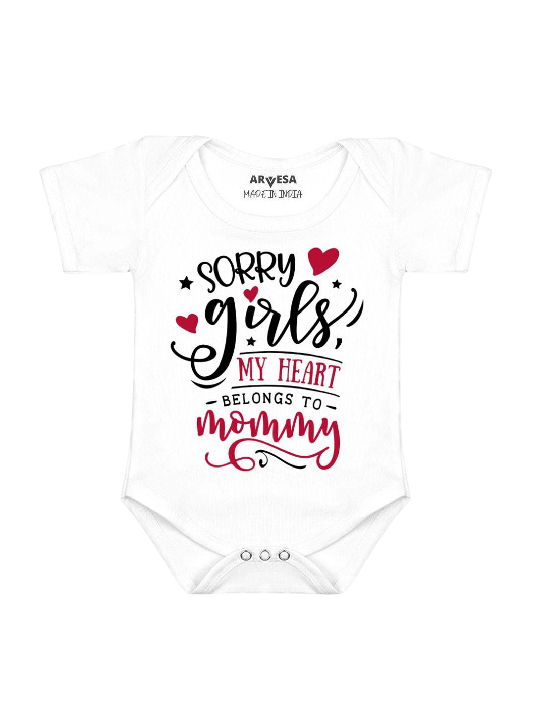 Arvesa Sorry Girls My Heart Belongs To Mommy Printed Baby Romper