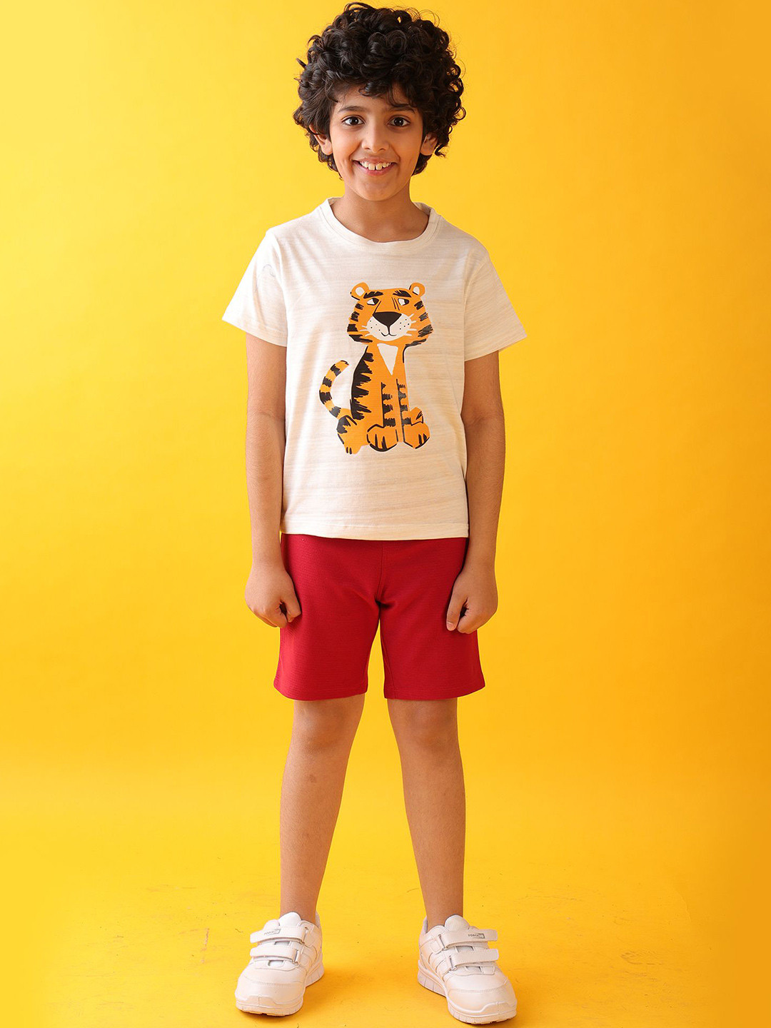 Anthrilo kids Boys Tiger Printed Pure Cotton T-shirt Shorts Clothing Set