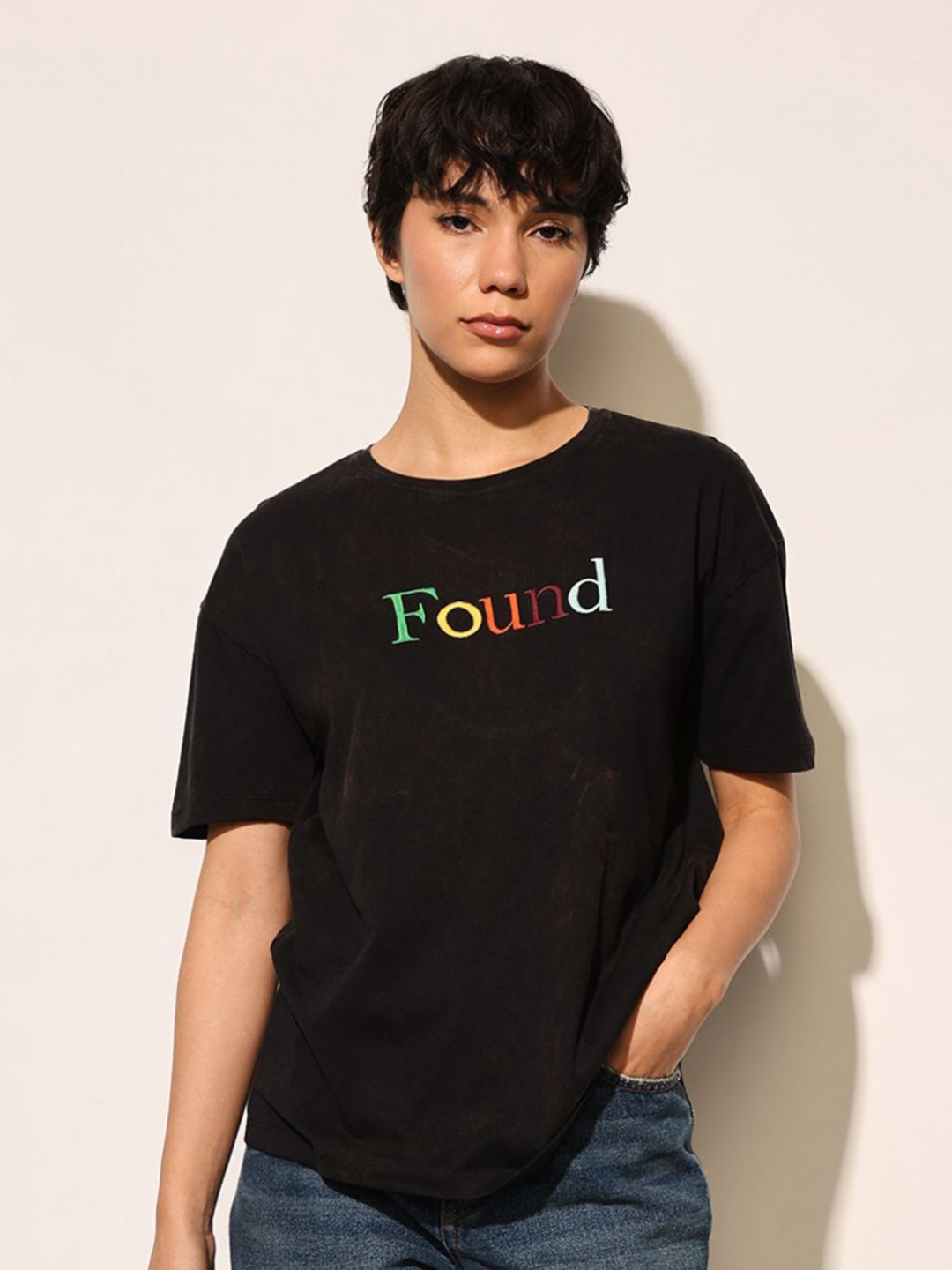 ONLY Women Typography Printed  Oversized T-shirt
