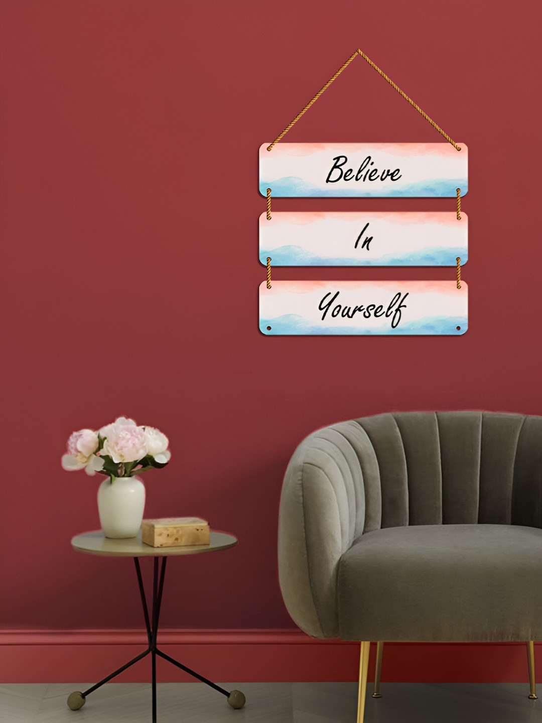 WallDaddy Pink & White Motivational Qoute Printed Wooded Signs And Plaques Wall Decor