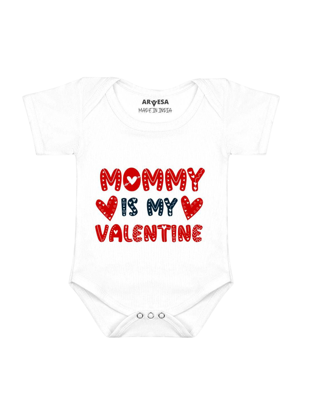 Arvesa Mom Is My Valentine Printed Baby Romper