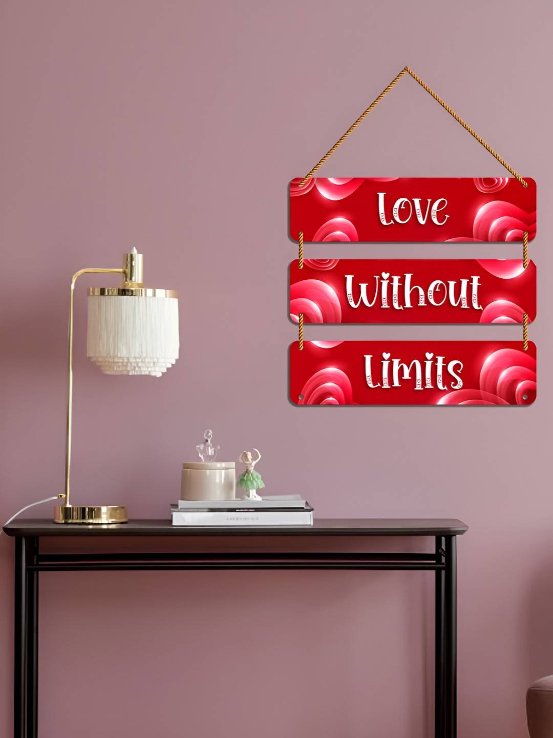 WallDaddy Red & White Printed Wooden Motivational Quotes Wall Hanging