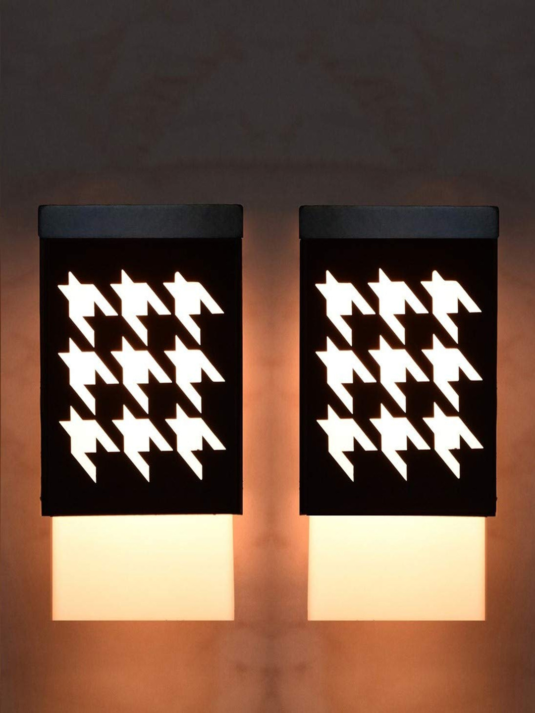 Gojeeva Black & White 2 Pieces Wood Square Shaped Ceiling Lamps