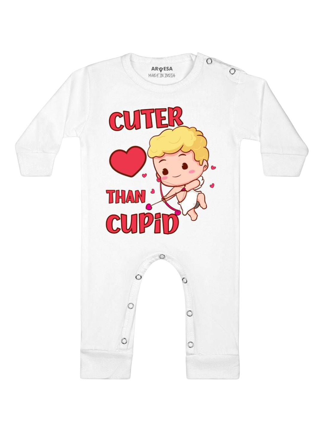 Arvesa Cuter Than Cupid Printed Baby Romper