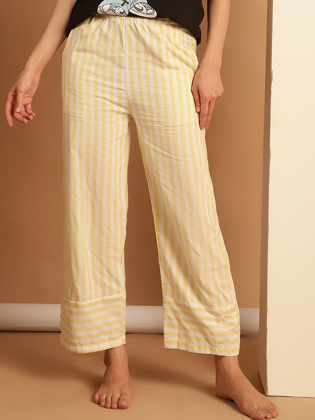 ETC X fwd Striped Pure Cotton Straight-Leg Lounge Pant
