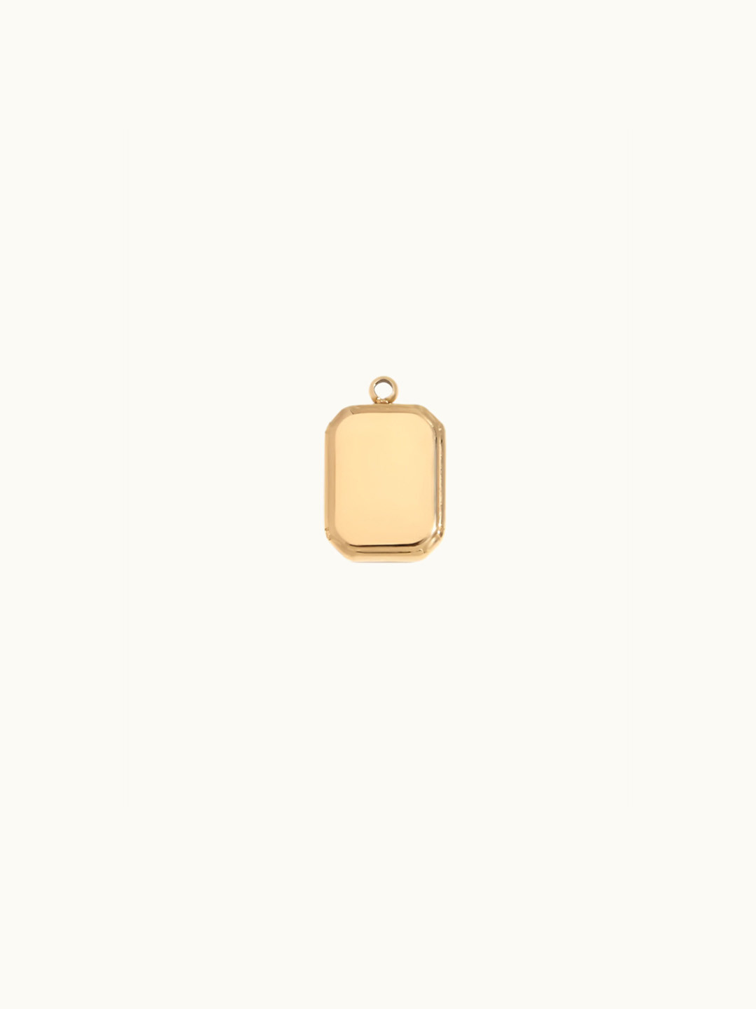 ZAISHA Stainless Steel 18K Gold-Plated Block Charm