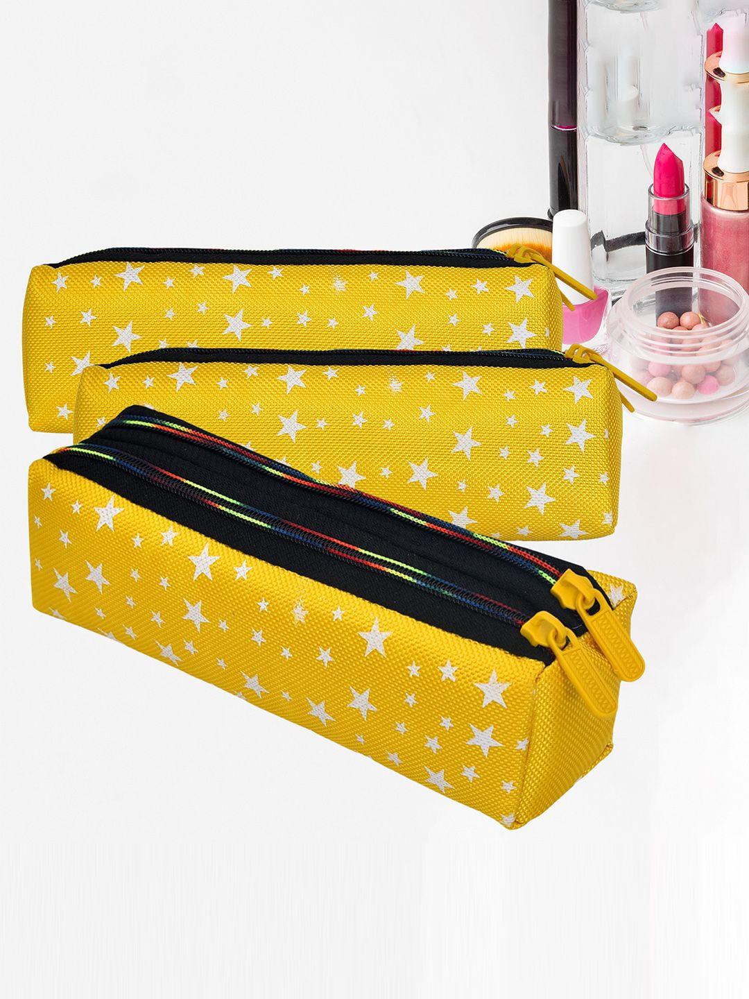 Kuber Industries Pack Of 3 Printed Rexine Storage Utility Stationery