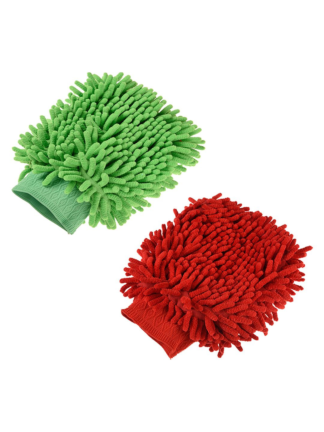 Kuber Industries Green & Red 2 Pieces Microfiber 50 GSM Cleaning Cloths