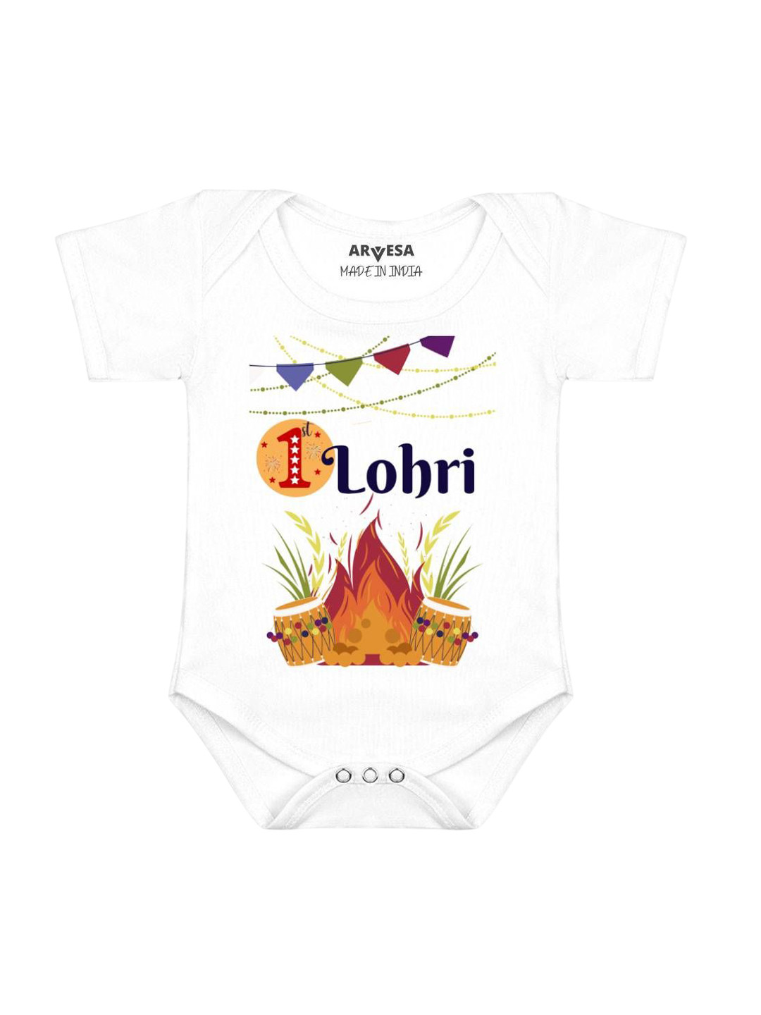 Arvesa First Lohri Printed Baby Romper